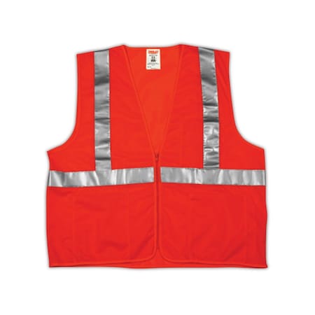 Job Sight Polyester Orange HighVisibility Vest, XL